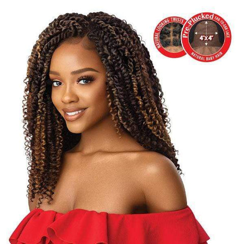 Outre X-Pression Twisted Up 4X4 Lace Front Wig - KINKY BOHO PASSION WATERWAVE 18" - SoGoodBB.com