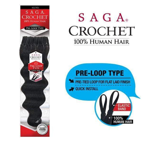 Saga Human Hair Crochet Braid - LOOP LOOSE DEEP 10" 12" 14" 16" - SoGoodBB.com