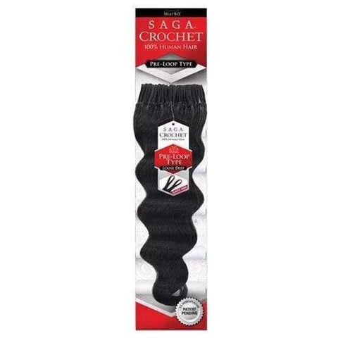 Saga Human Hair Crochet Braid - LOOP LOOSE DEEP 10" 12" 14" 16" - SoGoodBB.com