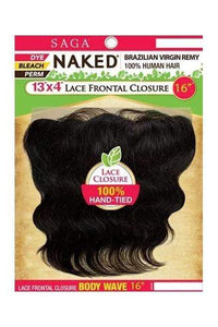 Saga Naked Brazilian Virgin Remy 100% Human Hair 13X4 Lace Frontal Closure - BODY WAVE 12"-16" - SoGoodBB.com