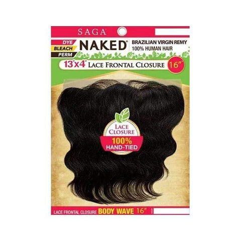 Saga Naked Brazilian Virgin Remy 100% Human Hair 13X4 Lace Frontal Closure - BODY WAVE 12"-16" - SoGoodBB.com
