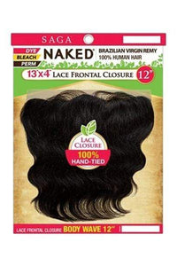 Saga Naked Brazilian Virgin Remy 100% Human Hair 13X4 Lace Frontal Closure - BODY WAVE 12"-16" - SoGoodBB.com