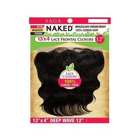 Saga Naked Brazilian Virgin Remy 100% Human Hair 13X4 Lace Frontal Closure - DEEP WAVE 12"-16" - SoGoodBB.com