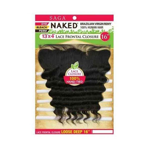 Saga Naked Brazilian Virgin Remy 100% Human Hair 13X4 Lace Frontal Closure - LOOSE DEEP 12"-16" - SoGoodBB.com