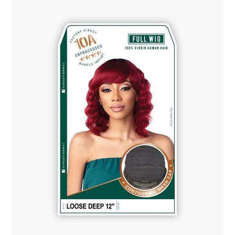 Sensationnel 100% Virgin Human Hair Full Wig - 10A LOOSE DEEP 12″ - SoGoodBB.com