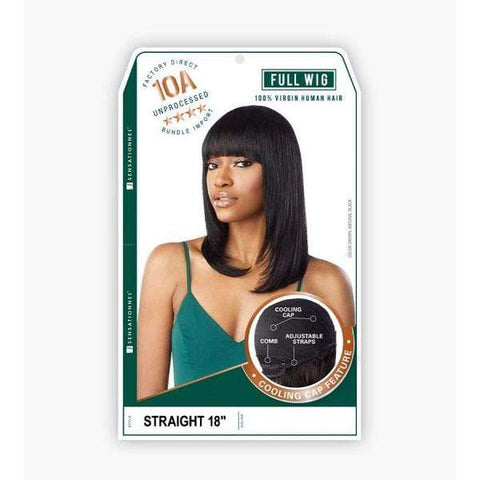 Sensationnel 100% Virgin Human Hair Full Wig - 10A STRAIGHT 18” - SoGoodBB.com