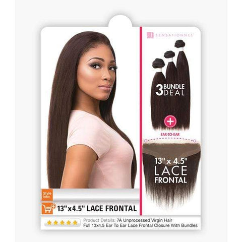 Sensationnel Bare & Natural 100% Virgin Remi Human Hair Weave 13x4.5 Lace Frontal - STRAIGHT 3PCS 10-22" - SoGoodBB.com