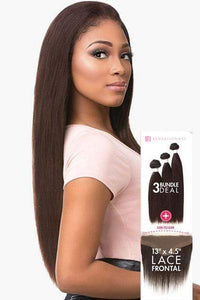 Sensationnel Bare & Natural 100% Virgin Remi Human Hair Weave 13x4.5 Lace Frontal - STRAIGHT 3PCS 10-22" - SoGoodBB.com