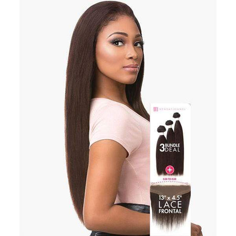 Sensationnel Bare & Natural 100% Virgin Remi Human Hair Weave 13x4.5 Lace Frontal - STRAIGHT 3PCS 10-22" - SoGoodBB.com