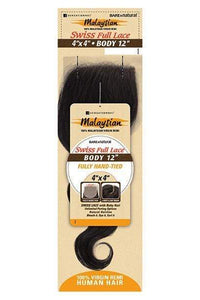 Sensationnel Bare & Natural Frontal Lace Closure Malaysian Virgin Remi - 4X4 Swiss Full Lace Closure Body 12" - SoGoodBB.com