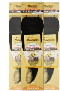 Sensationnel Bare & Natural Frontal Lace Closure Malaysian Virgin Remi - 4X4 Swiss Full Lace Closure Straight 12" - SoGoodBB.com