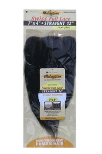 Sensationnel Bare & Natural Frontal Lace Closure Malaysian Virgin Remi - 7x4 Swiss Lace Closure Straight 12" - SoGoodBB.com