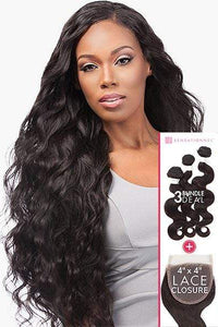 Sensationnel Bare & Natural Virgin Remi Human Hair Weave - BODY WAVE 3PCS + 4x4 CLOSURE - SoGoodBB.com