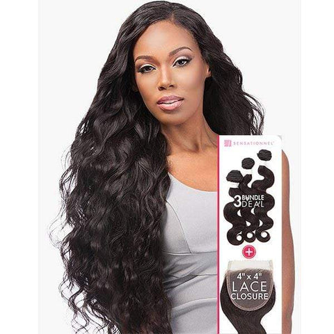Sensationnel Bare & Natural Virgin Remi Human Hair Weave - BODY WAVE 3PCS + 4x4 CLOSURE - SoGoodBB.com