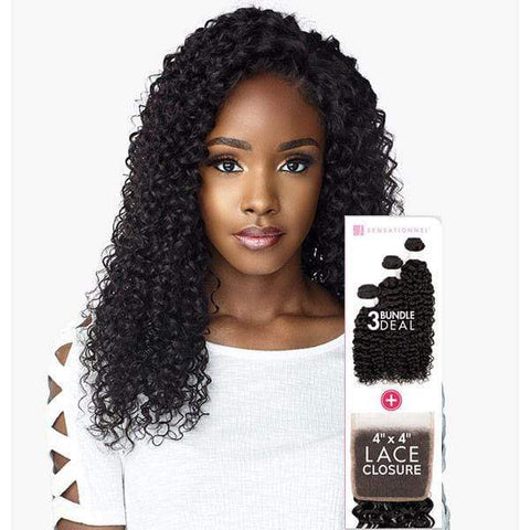 Sensationnel Bare & Natural Virgin Remi Human Hair Weave - BOHEMIAN 3PCS + 4x4 CLOSURE - SoGoodBB.com