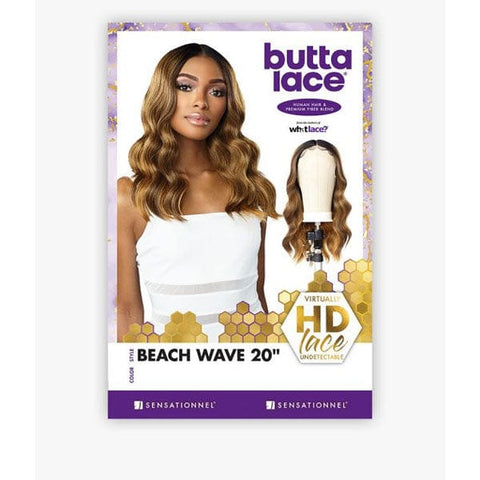 Sensationnel Butta Human Hair Blend Lace Front Wig - BEACH WAVE 20" - SoGoodBB.com