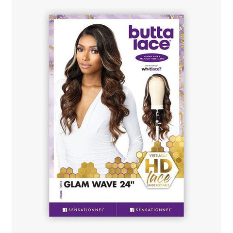 Sensationnel Butta Human Hair Blend Lace Front Wig - GLAM WAVE 24" - SoGoodBB.com