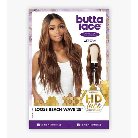 Sensationnel Butta Human Hair Blend Lace Front Wig - LOOSE BEACH WAVE 28" - SoGoodBB.com