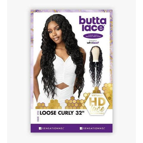 Sensationnel Butta Human Hair Blend Lace Front Wig - LOOSE CURLY 32" - SoGoodBB.com