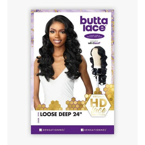 Sensationnel Butta Human Hair Blend Lace Front Wig - LOOSE DEEP 24" - SoGoodBB.com