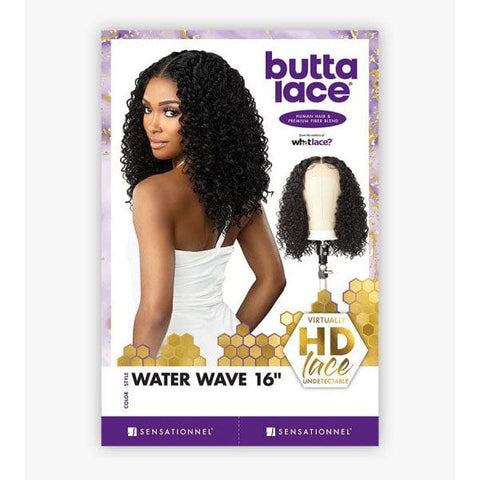 Sensationnel Butta Human Hair Blend Lace Front Wig - WATER WAVE 16" - SoGoodBB.com