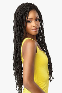 Sensationnel Cloud 9 Synthetic 4x4 Lace Parting Swiss Braid Lace Wig - DISTRESSED LOCS 28″ - Unbeatable - SoGoodBB.com