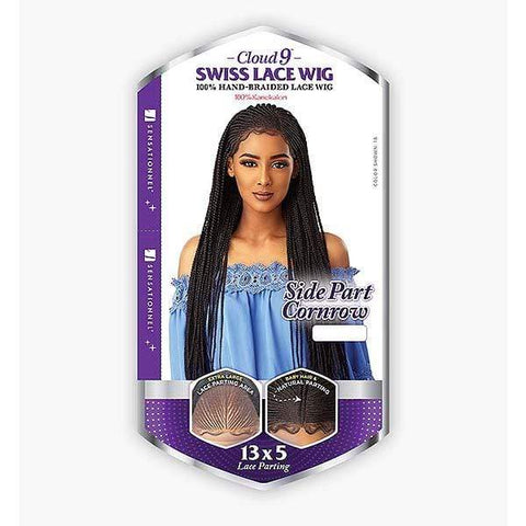 Sensationnel Cloud9 Hand Braided 13x5 Part Swiss Lace Wig - SIDE PART CORNROW - Clearance - SoGoodBB.com