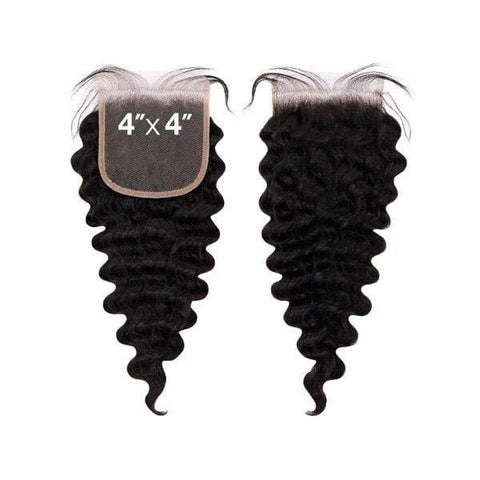 Shake-N-Go 100% Human Hair NVH 10A+ 4X4 Lace Closure - DEEP CURL 12" - SoGoodBB.com