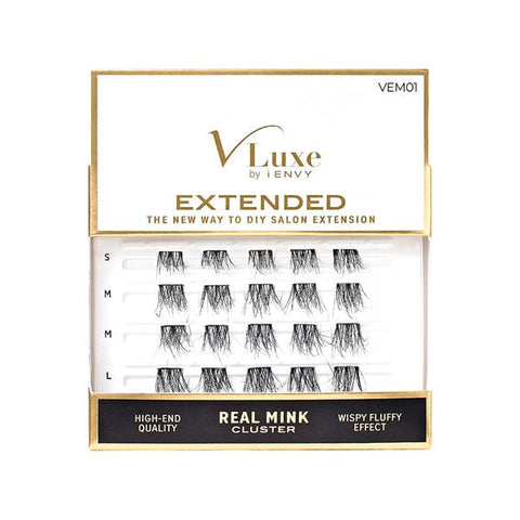 VLUXE BY IENVY Extended Real Mink Cluster Lashes - (C) - SoGoodBB.com