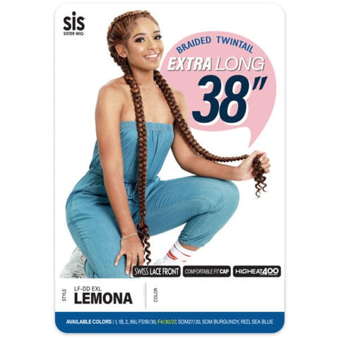Zury Sis Braided Twintail Synthetic Lace Front Wig - LF DD EXL LEMONA - Clearance - SoGoodBB.com