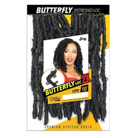 Zury Sis Distressed Crochet Braid - BUTTERFLY LOC 2X 10" - SoGoodBB.com