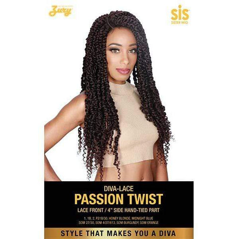 Zury Sis Diva Collection Synthetic Hand Tied Part Lace Front Wig - DIVA LACE PASSION TWIST - Unbeatable - SoGoodBB.com