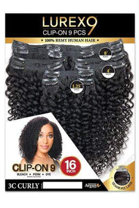 Zury Sis Lurex 100% Remy Human Hair Clip-On 9 Pieces - 3C CURLY 14"-16" - SoGoodBB.com