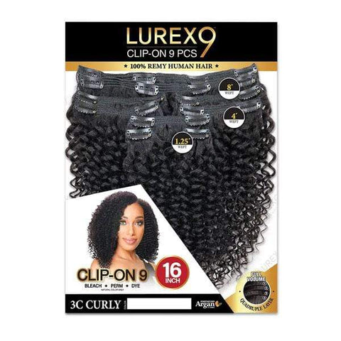 Zury Sis Lurex 100% Remy Human Hair Clip-On 9 Pieces - 3C CURLY 14"-16" - SoGoodBB.com