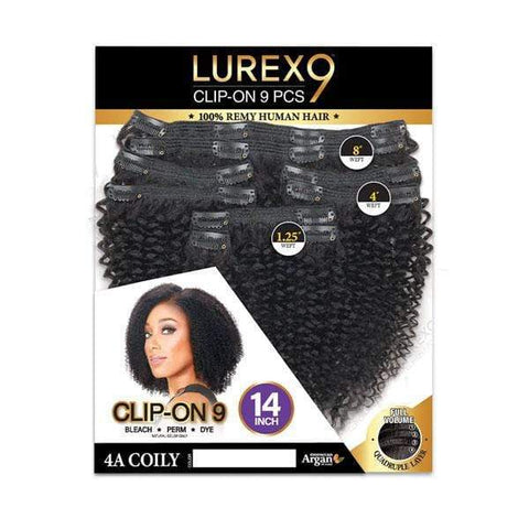 Zury Sis Lurex 100% Remy Human Hair Clip-On 9 Pieces - 4A COILY 14"-16" - SoGoodBB.com