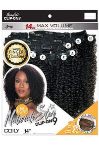Zury Sis Naturali Star Human Hair Blend Clip On 9 Weave - NAT HB CLIP ON COILY 14" - Clearance - SoGoodBB.com