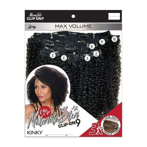 Zury Sis Naturali Star Human Hair Blend Clip On 9 Weave - NAT HB CLIP ON KINKY 10" - SoGoodBB.com