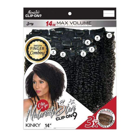 Zury Sis Naturali Star Human Hair Blend Clip On 9 Weave - NAT HB CLIP ON KINKY14" - Clearance - SoGoodBB.com