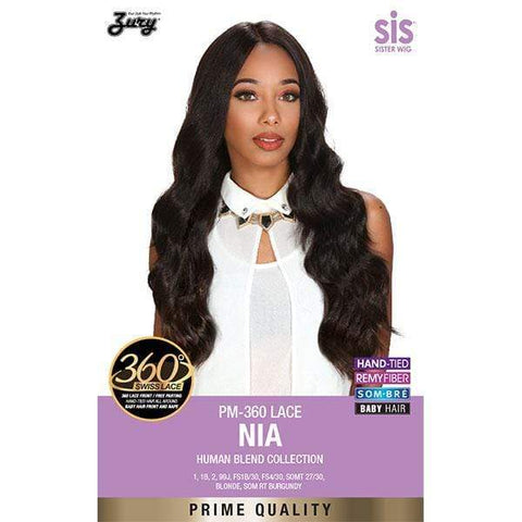 Zury Sis Prime Human Hair Natural Blend 360 Lace Front Wig - PM 360 LACE NIA - Clearance - SoGoodBB.com